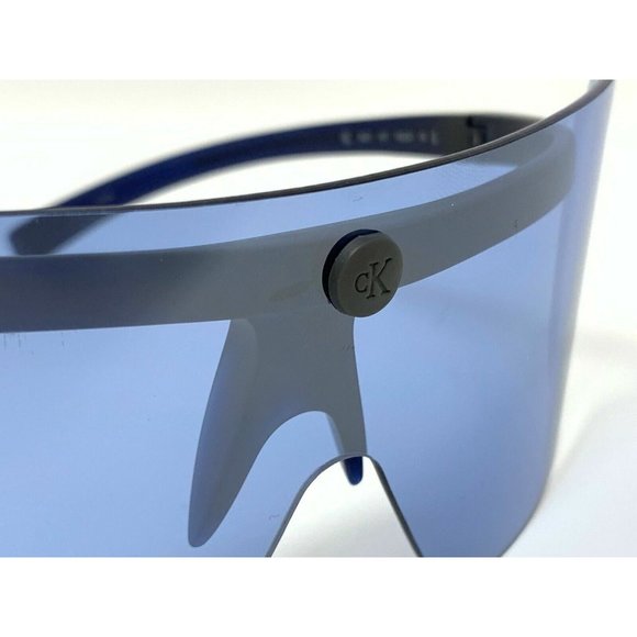 Super Rare Calvin Klein Shield Big Sunglasses 75 [] 21 Blue Mirrored 7521 107 main image 9